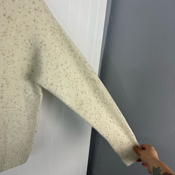 United Arrows Sweater Beaded Embellished Cream Long Sleeve Cozy Women - Picture 6 of 12